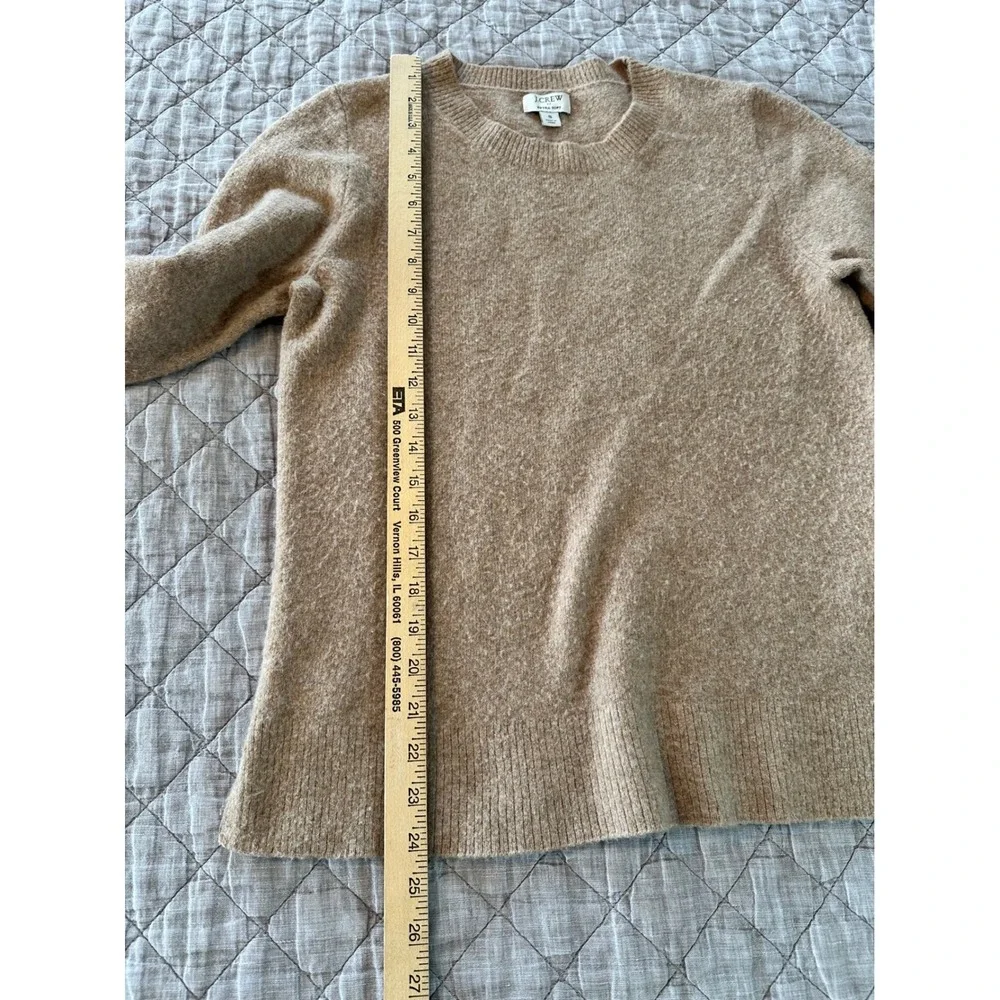 J.Crew Extra-Soft Crewneck Sweater‎ Tan Camel Heather Wool Blend Small S